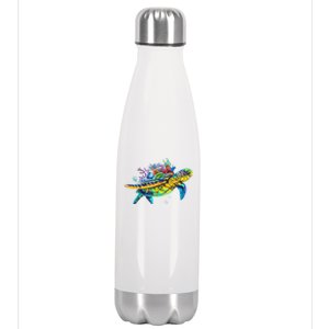 Save The Sea Turtles Funny Environmental Turtle Lover Outfit Stainless Steel Insulated Water Bottle