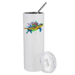 Save The Sea Turtles Funny Environmental Turtle Lover Outfit Stainless Steel Tumbler