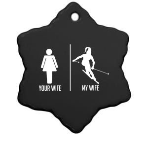 Ski Trip Skiing Wife Husband Marriage Gift Ceramic Star Ornament