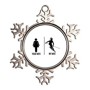 Ski Trip Skiing Wife Husband Marriage Gift Metallic Star Ornament