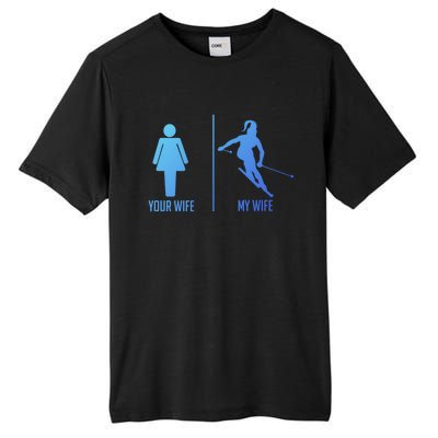 Ski Trip Skiing Wife Husband Marriage Cute Gift Tall Fusion ChromaSoft Performance T-Shirt