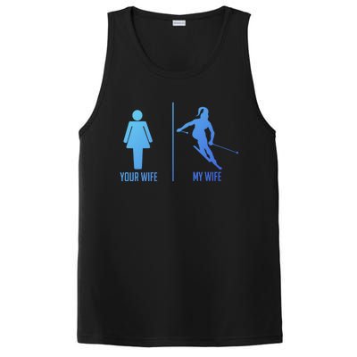 Ski Trip Skiing Wife Husband Marriage Cute Gift PosiCharge Competitor Tank