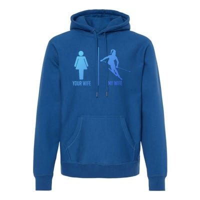 Ski Trip Skiing Wife Husband Marriage Cute Gift Premium Hoodie