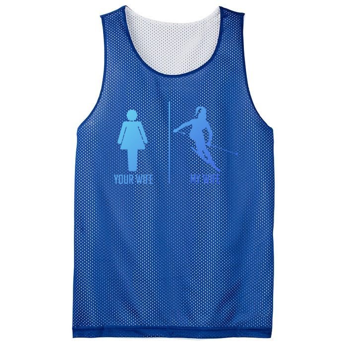 Ski Trip Skiing Wife Husband Marriage Cute Gift Mesh Reversible Basketball Jersey Tank