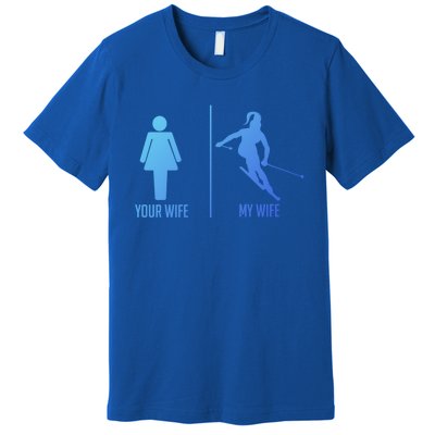 Ski Trip Skiing Wife Husband Marriage Cute Gift Premium T-Shirt