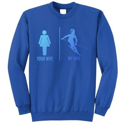 Ski Trip Skiing Wife Husband Marriage Cute Gift Tall Sweatshirt