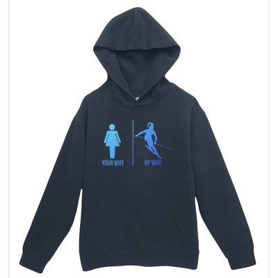 Ski Trip Skiing Wife Husband Marriage Cute Gift Urban Pullover Hoodie