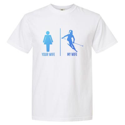 Ski Trip Skiing Wife Husband Marriage Cute Gift Garment-Dyed Heavyweight T-Shirt