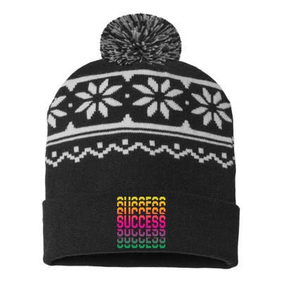 Success Typography USA-Made Snowflake Beanie