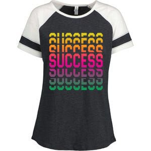 Success Typography Enza Ladies Jersey Colorblock Tee