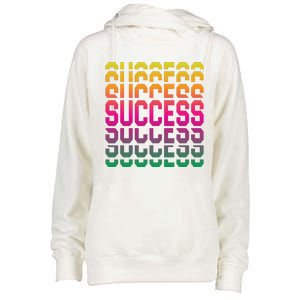 Success Typography Womens Funnel Neck Pullover Hood