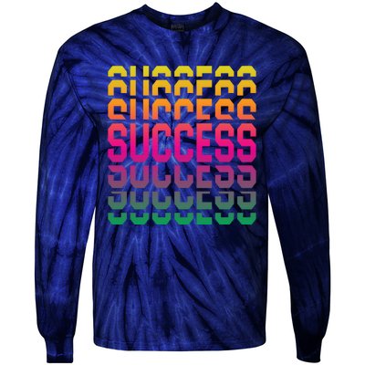 Success Typography Tie-Dye Long Sleeve Shirt