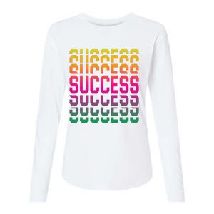 Success Typography Womens Cotton Relaxed Long Sleeve T-Shirt