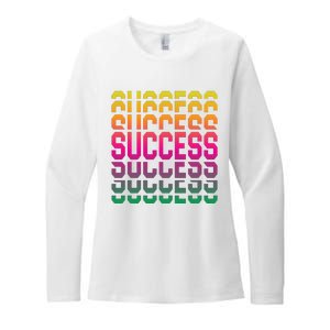 Success Typography Womens CVC Long Sleeve Shirt