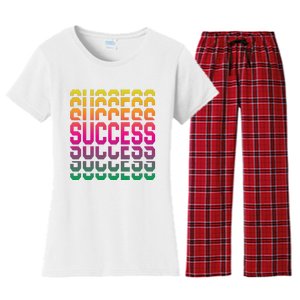 Success Typography Women's Flannel Pajama Set