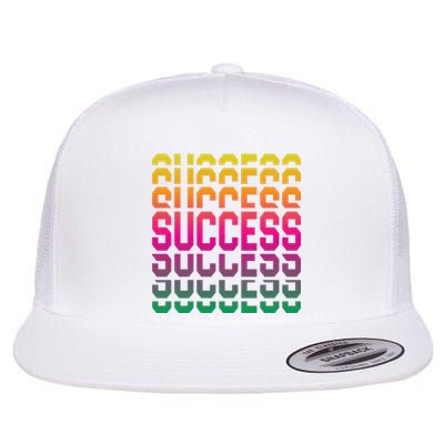 Success Typography Flat Bill Trucker Hat