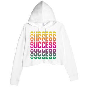 Success Typography Crop Fleece Hoodie