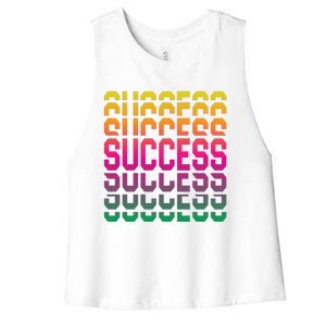 Success Typography Women's Racerback Cropped Tank