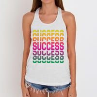 Success Typography Women's Knotted Racerback Tank