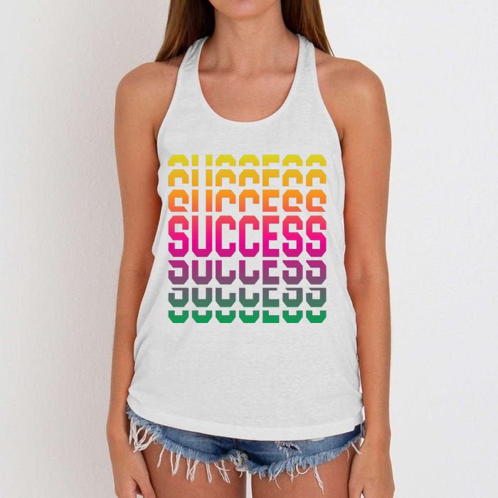 Success Typography Women's Knotted Racerback Tank