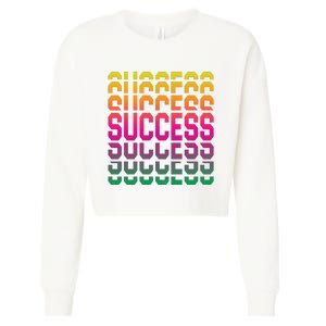 Success Typography Cropped Pullover Crew