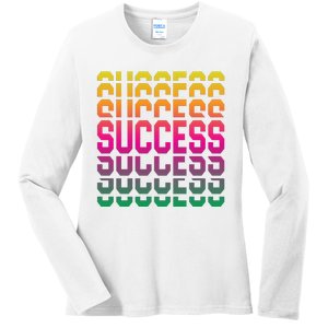 Success Typography Ladies Long Sleeve Shirt