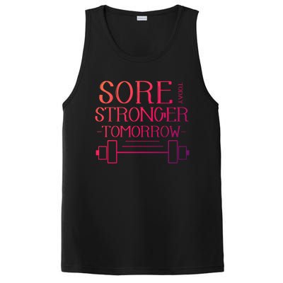 Sore Today Stronger Tomorrow Workout Fitness Gym Gift PosiCharge Competitor Tank