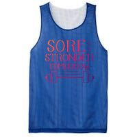 Sore Today Stronger Tomorrow Workout Fitness Gym Gift Mesh Reversible Basketball Jersey Tank