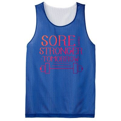 Sore Today Stronger Tomorrow Workout Fitness Gym Gift Mesh Reversible Basketball Jersey Tank