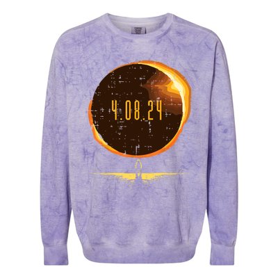 Sun Total Solar Eclipse 2024 Totality April 8 Colorblast Crewneck Sweatshirt