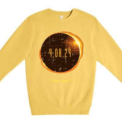 Sun Total Solar Eclipse 2024 Totality April 8 Premium Crewneck Sweatshirt