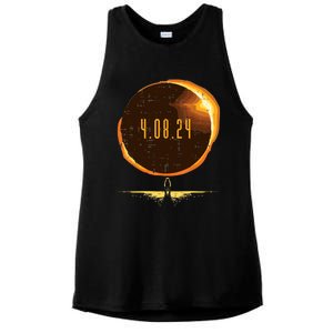 Sun Total Solar Eclipse 2024 Totality April 8 Ladies PosiCharge Tri-Blend Wicking Tank