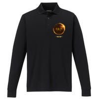 Sun Total Solar Eclipse 2024 Totality April 8 Performance Long Sleeve Polo