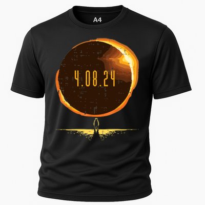 Sun Total Solar Eclipse 2024 Totality April 8 Cooling Performance Crew T-Shirt