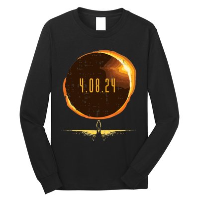 Sun Total Solar Eclipse 2024 Totality April 8 Long Sleeve Shirt