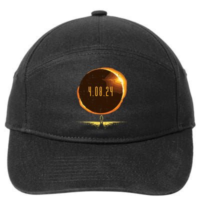 Sun Total Solar Eclipse 2024 Totality April 8 7-Panel Snapback Hat