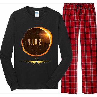 Sun Total Solar Eclipse 2024 Totality April 8 Long Sleeve Pajama Set