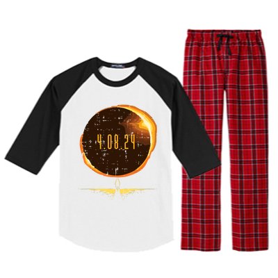 Sun Total Solar Eclipse 2024 Totality April 8 Raglan Sleeve Pajama Set