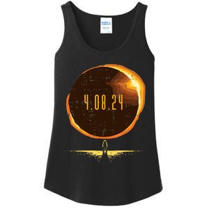 Sun Total Solar Eclipse 2024 Totality April 8 Ladies Essential Tank