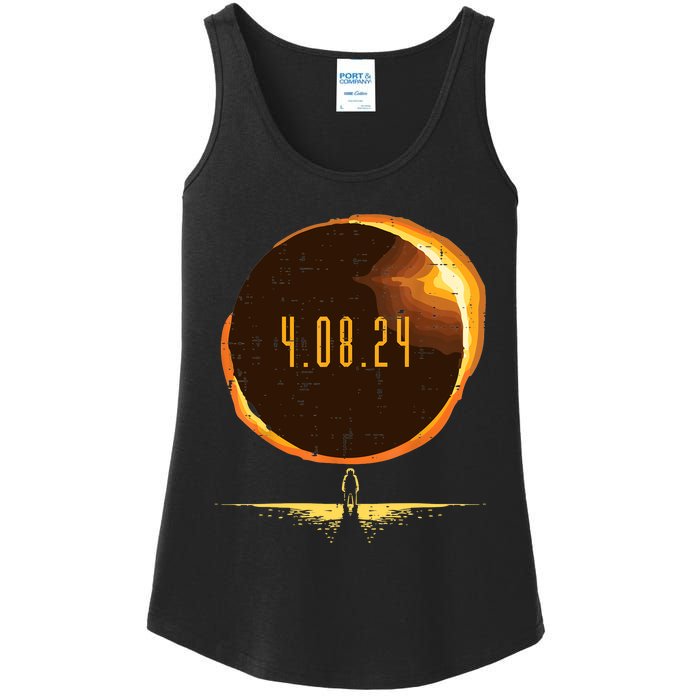 Sun Total Solar Eclipse 2024 Totality April 8 Ladies Essential Tank