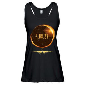 Sun Total Solar Eclipse 2024 Totality April 8 Ladies Essential Flowy Tank