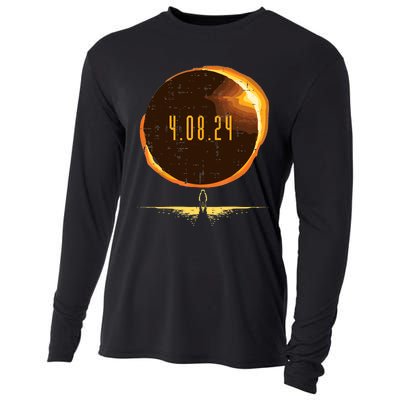 Sun Total Solar Eclipse 2024 Totality April 8 Cooling Performance Long Sleeve Crew