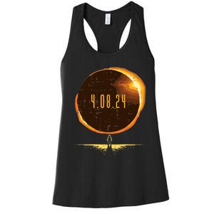 Sun Total Solar Eclipse 2024 Totality April 8 Women's Racerback Tank