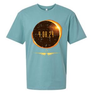 Sun Total Solar Eclipse 2024 Totality April 8 Sueded Cloud Jersey T-Shirt