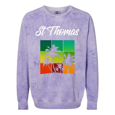 St Thomas Souvenir Cool Virgin Islands Vacation Colorblast Crewneck Sweatshirt