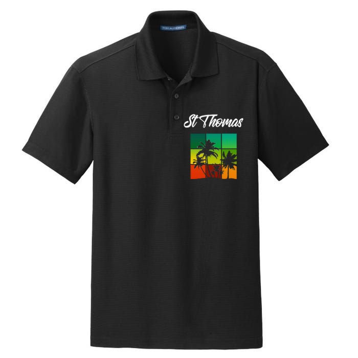 St Thomas Souvenir Cool Virgin Islands Vacation Dry Zone Grid Polo