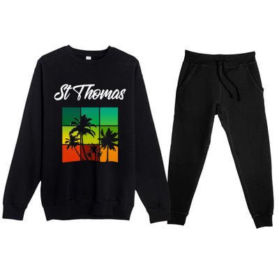 St Thomas Souvenir Cool Virgin Islands Vacation Premium Crewneck Sweatsuit Set