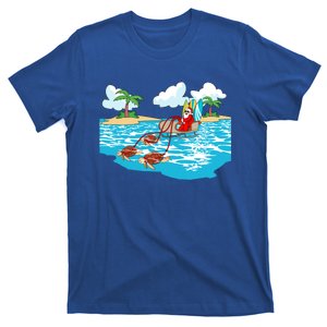 Sea Turtle Sleigh Santa Beach Surfboard Christmas In July Gift T-Shirt