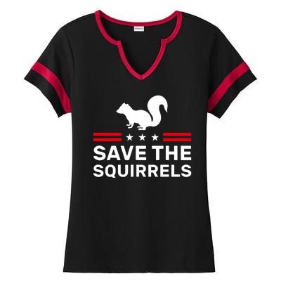 Save The Squirrels Justice For Peanut Ladies Halftime Notch Neck Tee