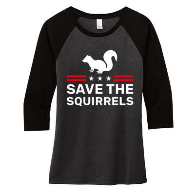 Save The Squirrels Justice For Peanut Women's Tri-Blend 3/4-Sleeve Raglan Shirt